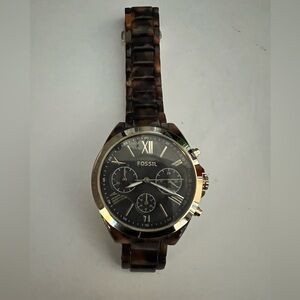 Fossil Black and Brown Chronograph Watch